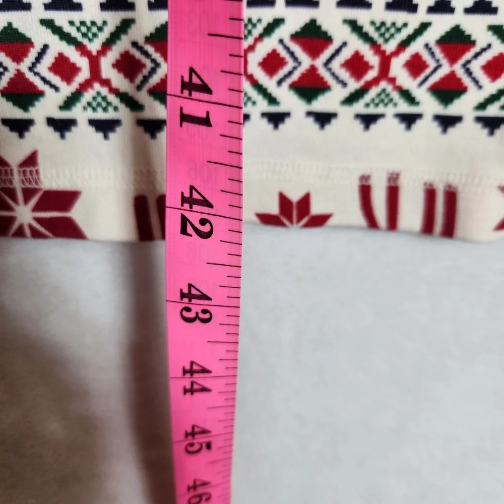 Hanna Andersson Reindeer Fair Isle Organic Cotton Nightgown Red Cream Medium